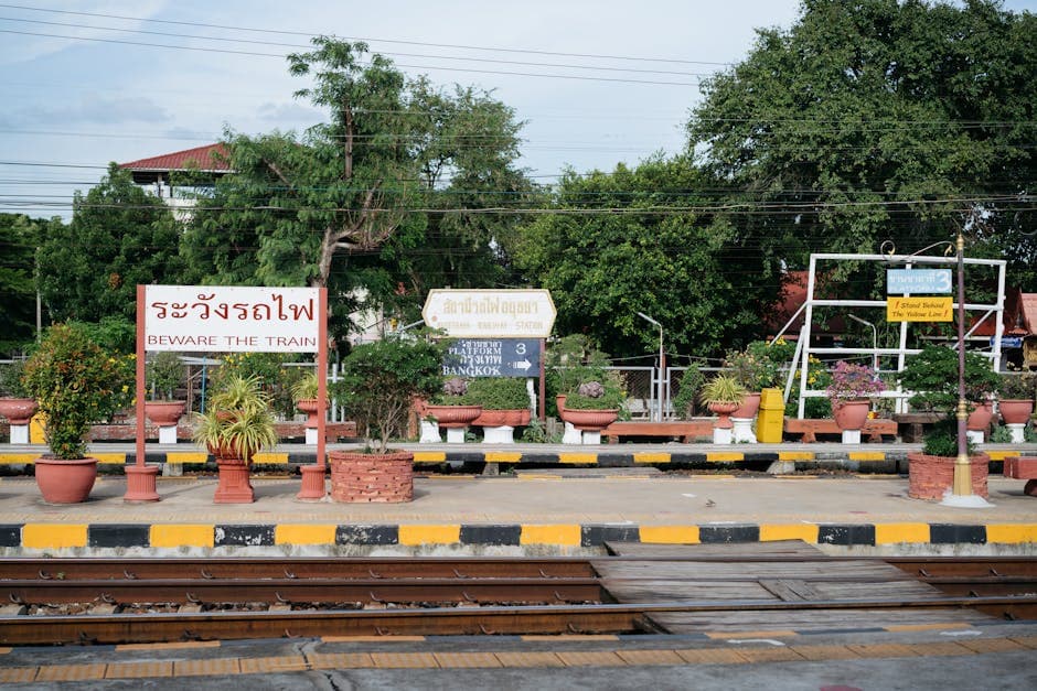 Ayutthaya from Bangkok by train passing countryside
