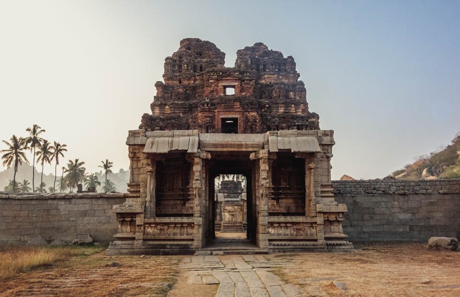 ancient temple ruins sunrise